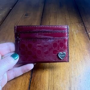 Coach Embossed Liquid Gloss
Burgundy Red Card Case Holder Slim
ID Wallet